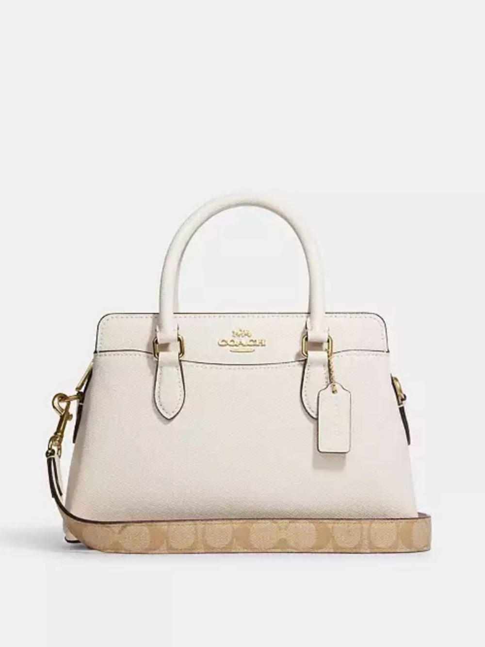 Authentic Coach Mini Darcie Carryall – White/Cream
